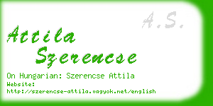 attila szerencse business card